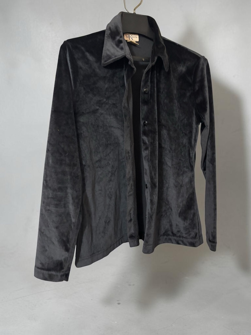 Michael Kors Black Velvet Button-Up Shirt Jacket